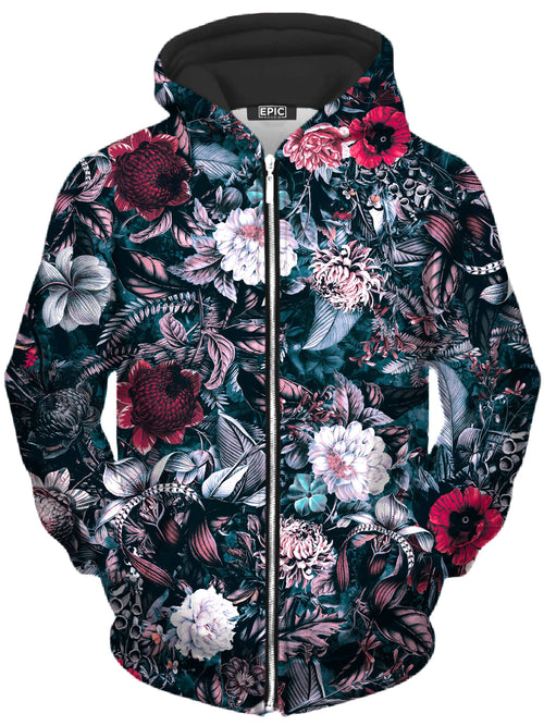 Blue Garden Unisex Zip-Up Hoodie Riza Peker Epic Hoodie