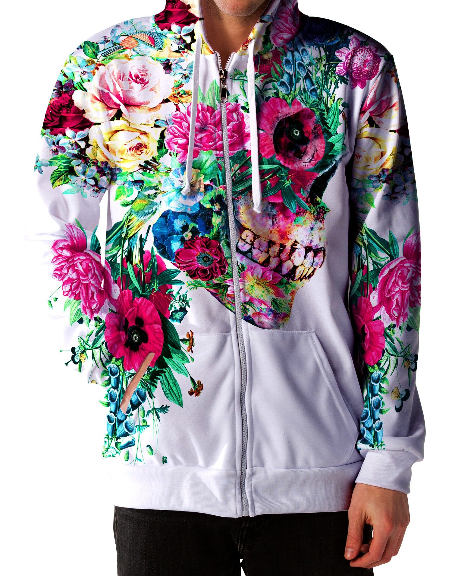 Floral Dorian Unisex Zip-Up Hoodie Riza Peker Epic Hoodie