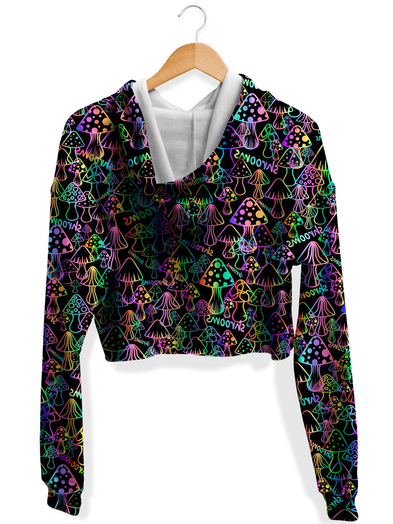 Psychedelic Shrooms Fleece Crop Hoodie