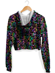 Psychedelic Shrooms Fleece Crop Hoodie