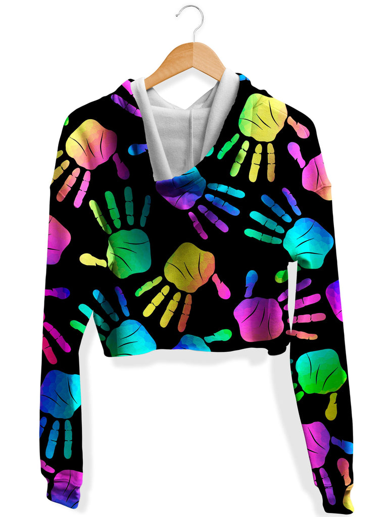 Rave Hands Fleece Crop Hoodie