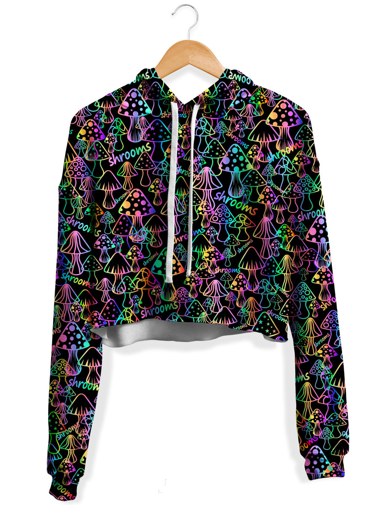 Sartoris Art - Psychedelic Shrooms Fleece Crop Hoodie