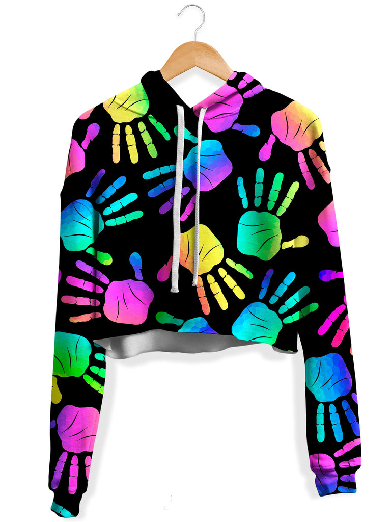 Sartoris Art - Rave Hands Fleece Crop Hoodie