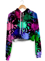 Tripadelic Splatter Fleece Crop Hoodie