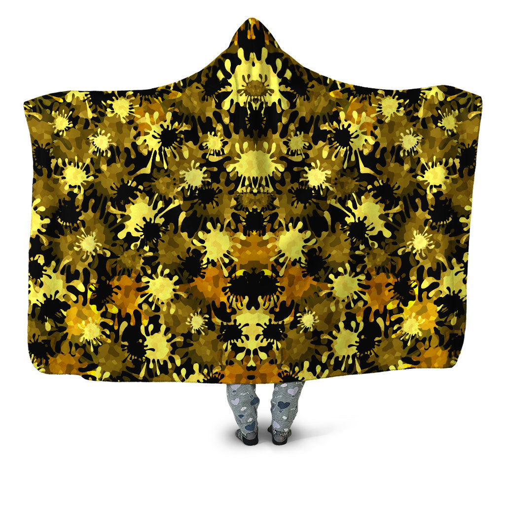 Gold Splatter Hooded Blanket Sartoris Art Epic Hoodie