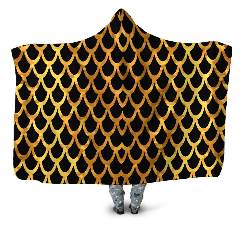 Mermaid Scales Gold Hooded Blanket Sartoris Art Epic Hoodie