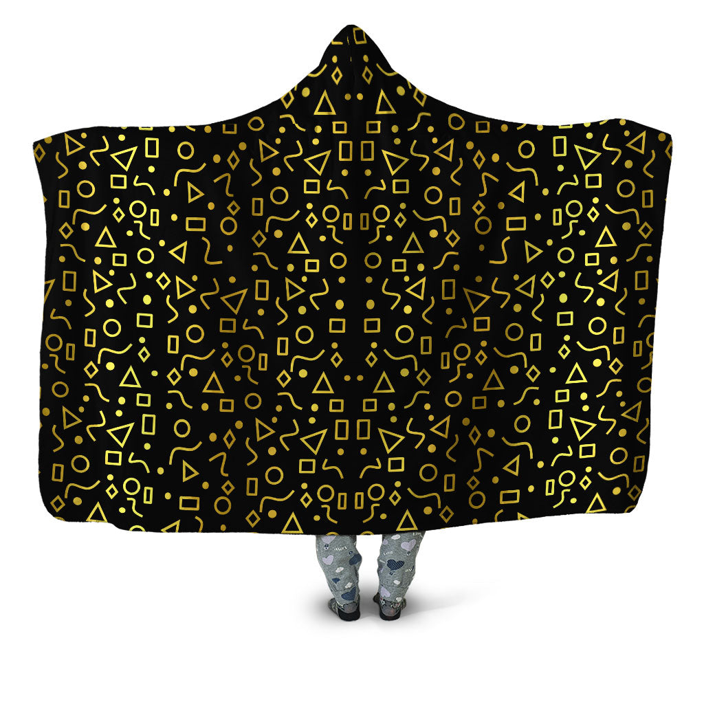 Mod Gold Shapes Hooded Blanket Sartoris Art Epic Hoodie