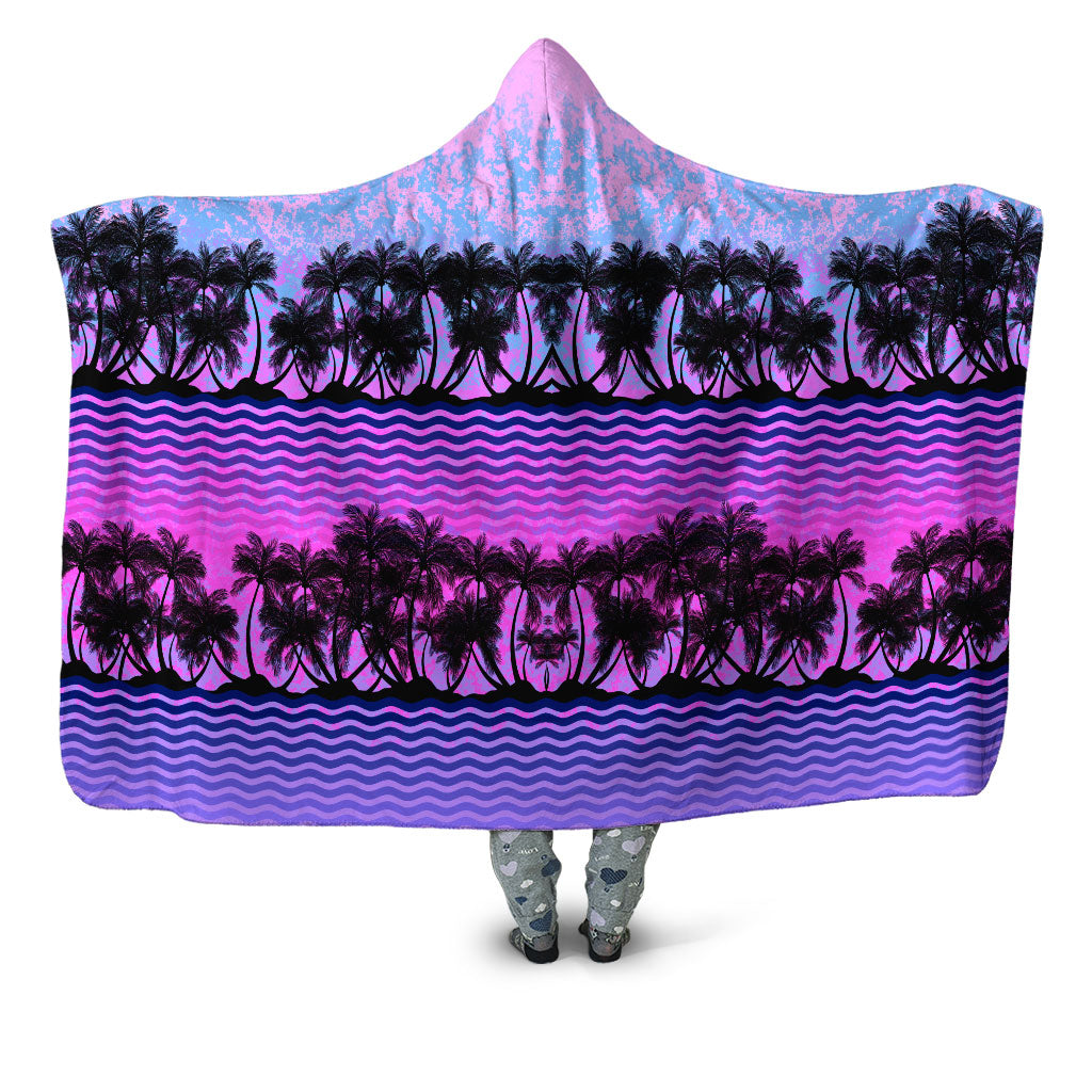 Paradise Palm Trees Hooded Blanket Sartoris Art Epic Hoodie