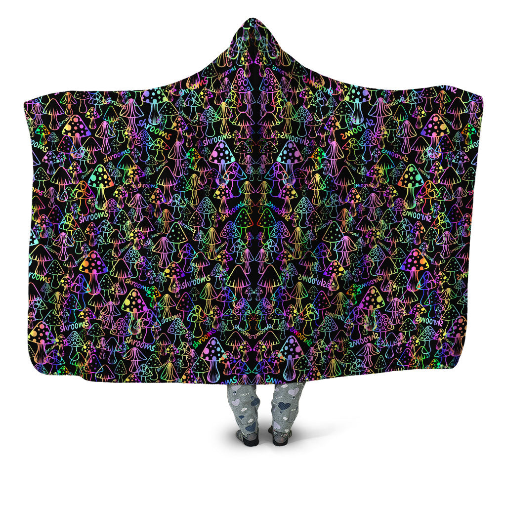 Psychedelic Shrooms Hooded Blanket Sartoris Art Epic Hoodie