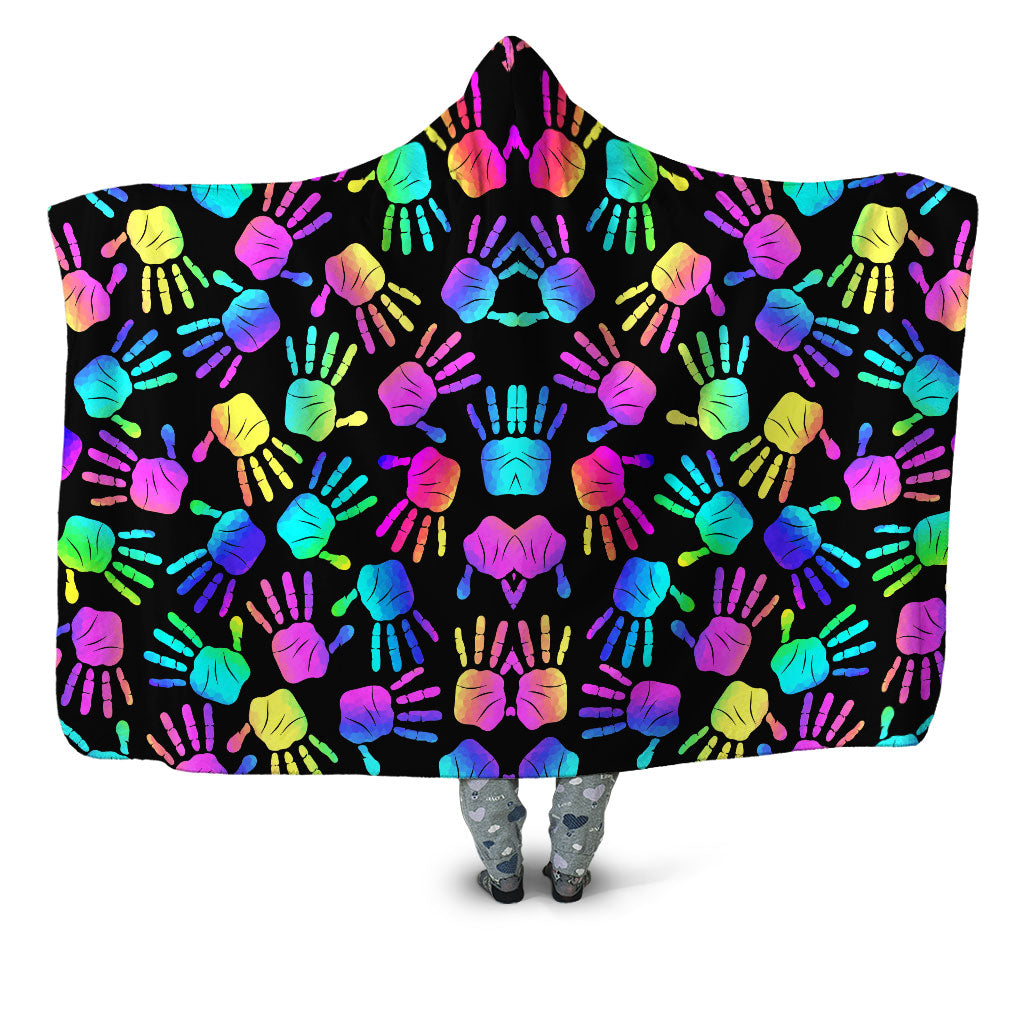 Rave Hands Hooded Blanket Sartoris Art Epic Hoodie