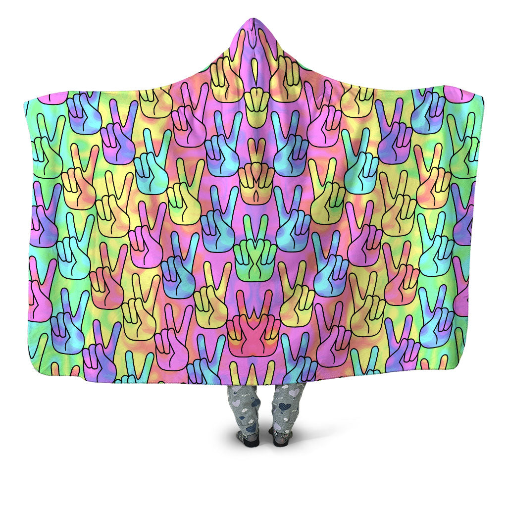 Trippy Peace Signs Hooded Blanket Sartoris Art Epic Hoodie