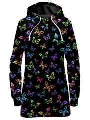 Psychedelic Butterflies Hoodie Dress