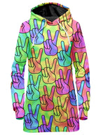 Trippy Peace Signs Hoodie Dress Sartoris Art Epic Hoodie