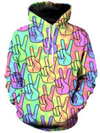Trippy Peace Signs Unisex Hoodie Sartoris Art Epic Hoodie