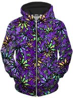 Cannabis Cascade Unisex Zip-Up Hoodie Sartoris Art Epic Hoodie