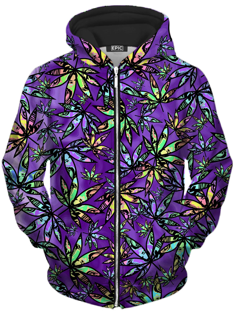 Sartoris Art - Cannabis Cascade Unisex Zip-Up Hoodie