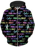 Feel the Beat Unisex Zip-Up Hoodie Sartoris Art Epic Hoodie