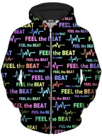 Feel the Beat Unisex Zip-Up Hoodie Sartoris Art Epic Hoodie