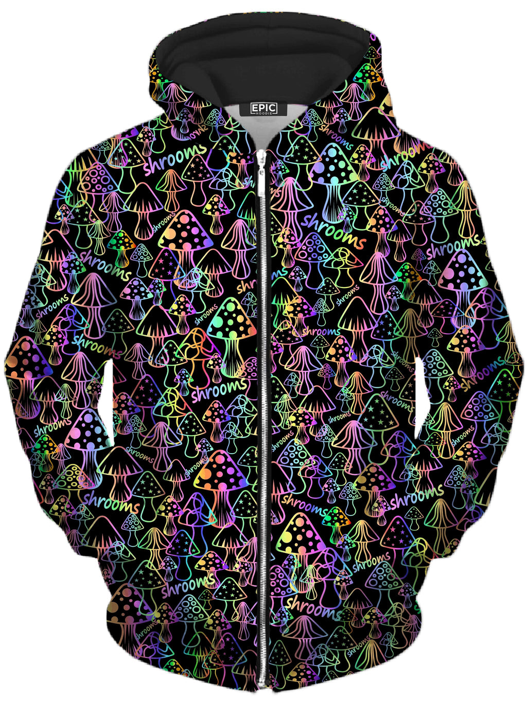 Psychedelic Shrooms Unisex Zip-Up Hoodie Sartoris Art Epic Hoodie