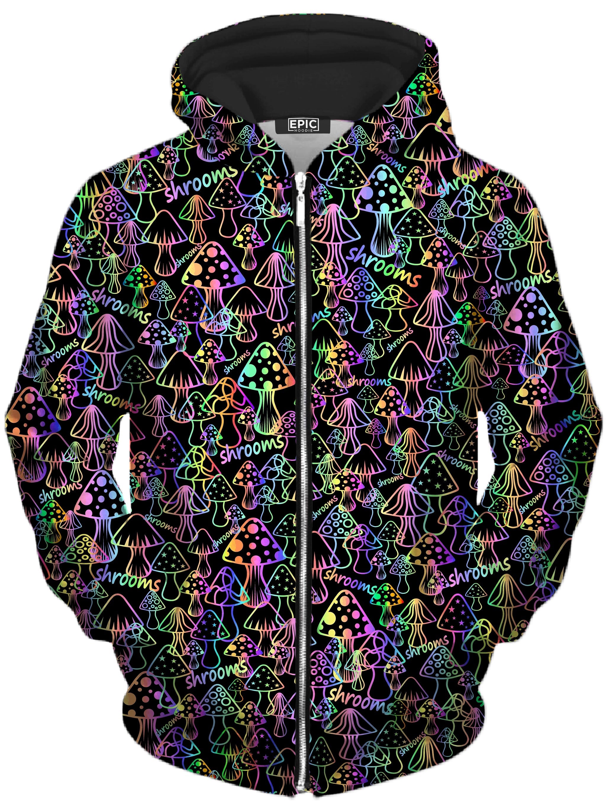 Psychedelic Shrooms Unisex Zip-Up Hoodie Sartoris Art Epic Hoodie