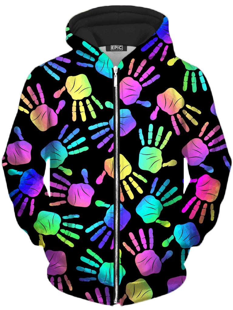 Sartoris Art - Rave Hands Unisex Zip-Up Hoodie