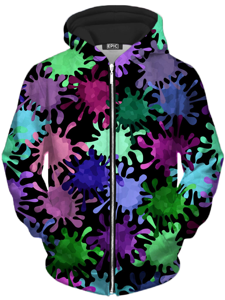 Sartoris Art - Tripadelic Splatter Unisex Zip-Up Hoodie