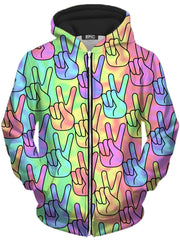 Trippy Peace Signs Unisex Zip-Up Hoodie