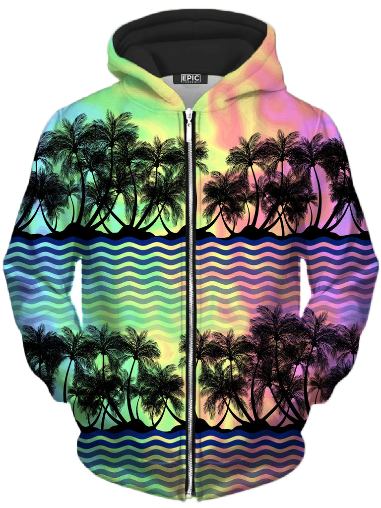 Sartoris Art - Tropical Sunset Unisex Zip-Up Hoodie