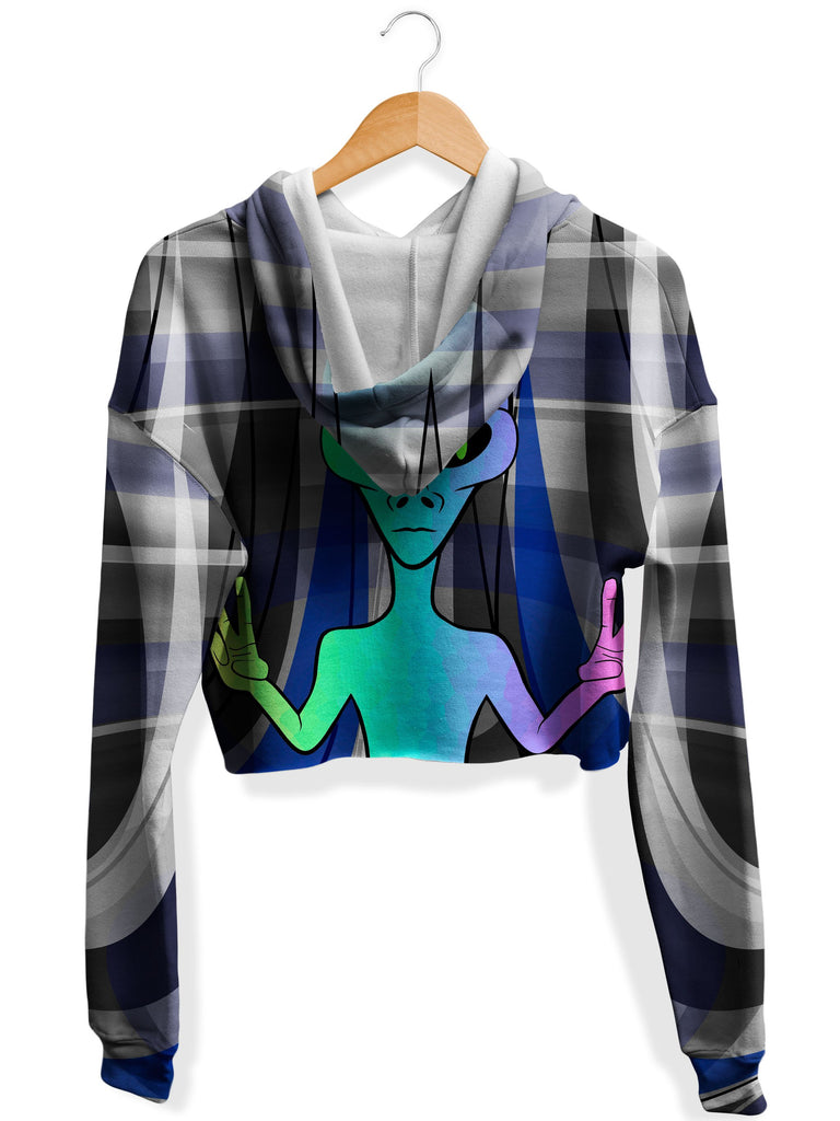 Alien Arrival Fleece Crop Hoodie