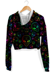 Alien Invasion Fleece Crop Hoodie