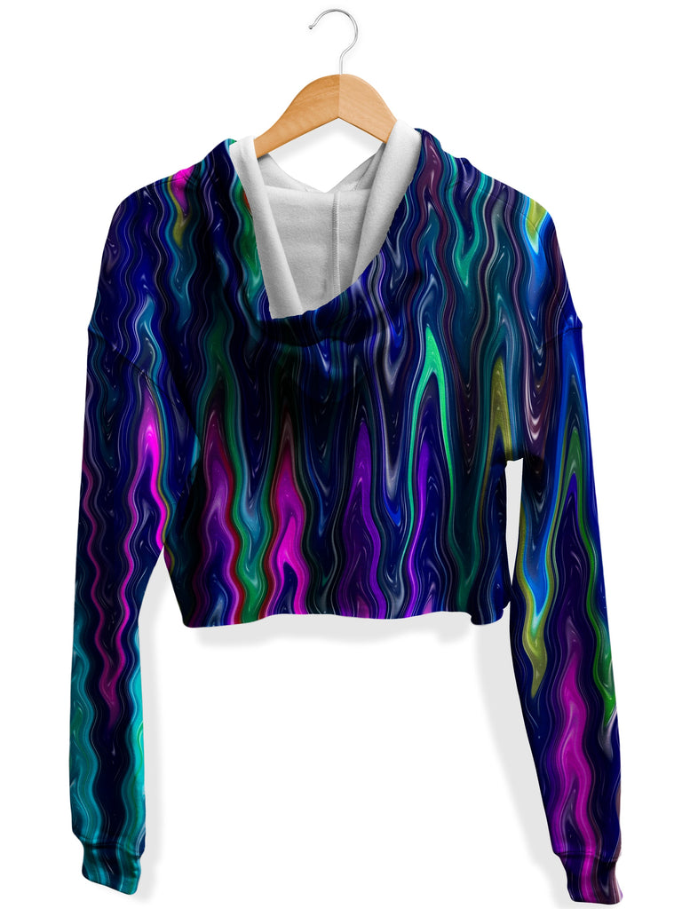 Cosmic Vibrations Fleece Crop Hoodie