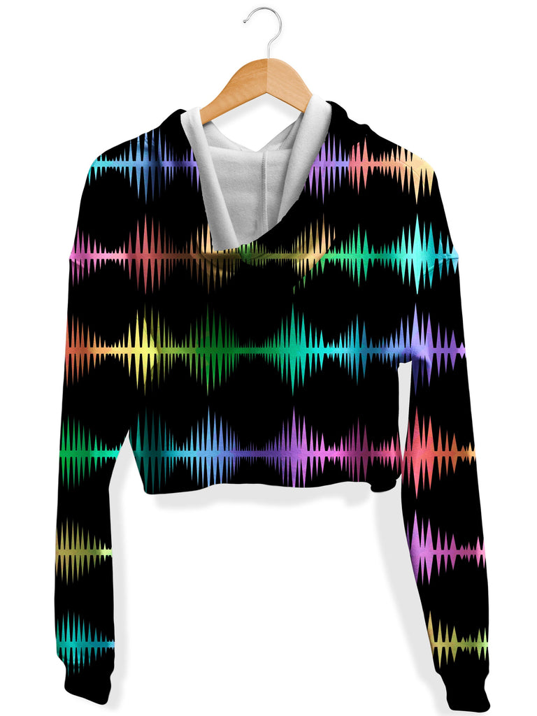 Equalizer Sound Waves Fleece Crop Hoodie