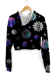 Festive Night Sky Fleece Crop Hoodie