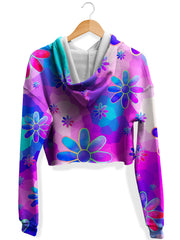 Flower Power Journey Fleece Crop Hoodie