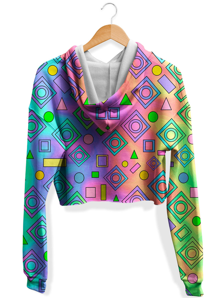 Free Spirit Geometric Fleece Crop Hoodie