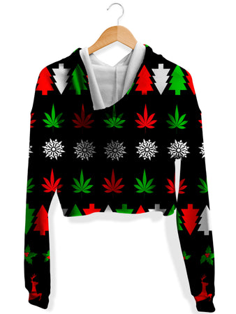 Sartoris Art - Happy Holidaze Fleece Crop Hoodie