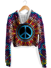 Love And Peace Fleece Crop Hoodie