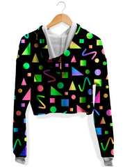 Party Geometric Fleece Crop Hoodie