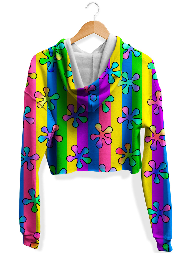 Psychedelic 60s Fleece Crop Hoodie