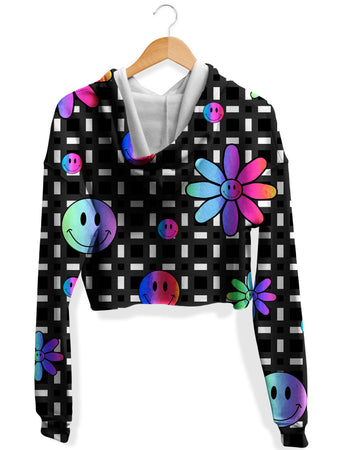 Sartoris Art - Smiles All Around Fleece Crop Hoodie