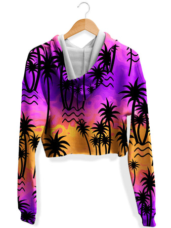 Sartoris Art - Sultry Summer Fleece Crop Hoodie