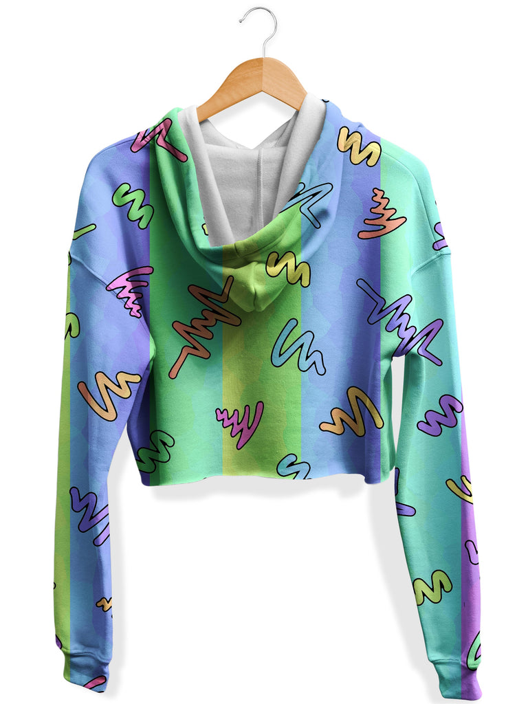 Trippy Doodles Fleece Crop Hoodie