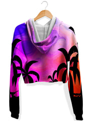 Tropical Twilight Fleece Crop Hoodie