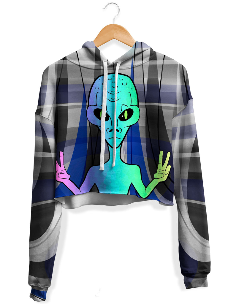 Sartoris Art - Alien Arrival Fleece Crop Hoodie