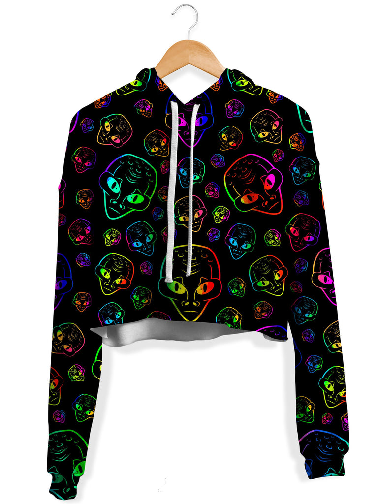 Sartoris Art - Alien Invasion Fleece Crop Hoodie