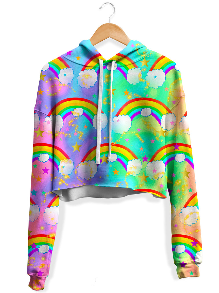 Sartoris Art - Dreaming of Rainbows Fleece Crop Hoodie