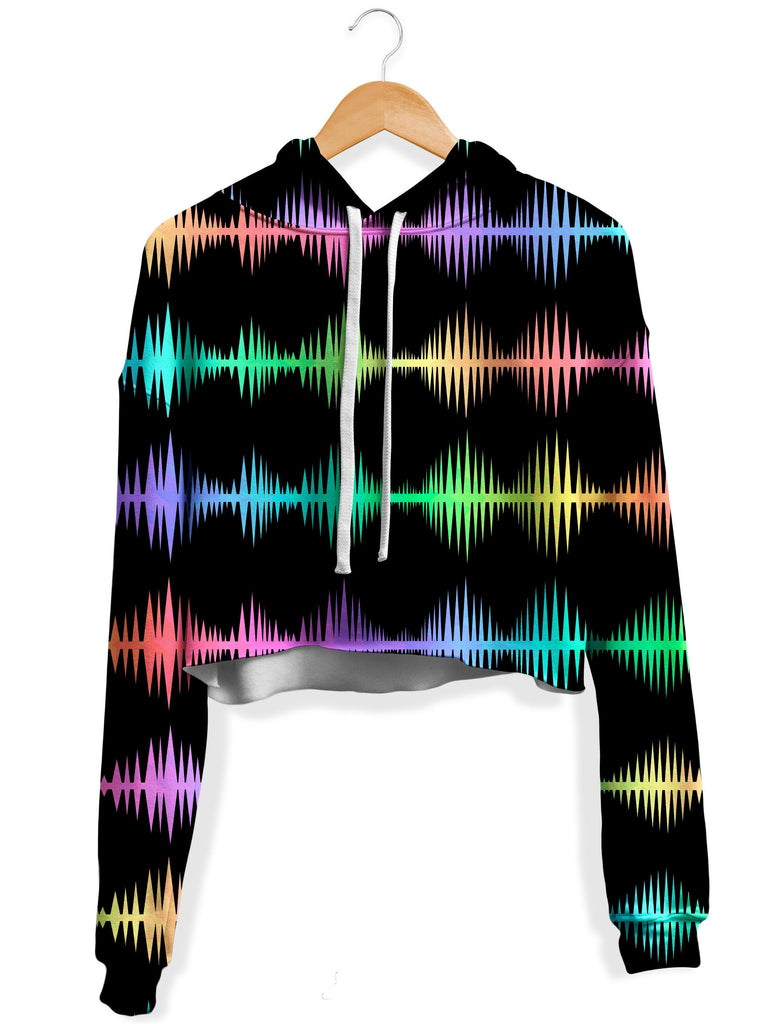 Sartoris Art - Equalizer Sound Waves Fleece Crop Hoodie