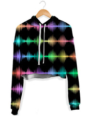 Equalizer Sound Waves Fleece Crop Hoodie