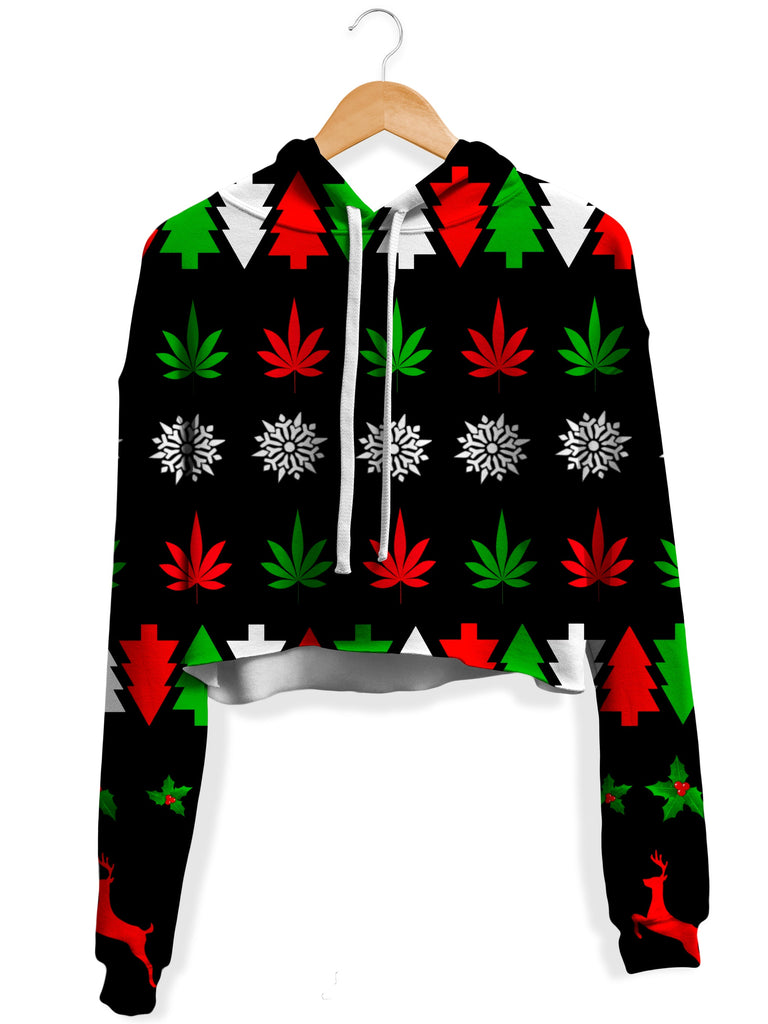 Sartoris Art - Happy Holidaze Fleece Crop Hoodie