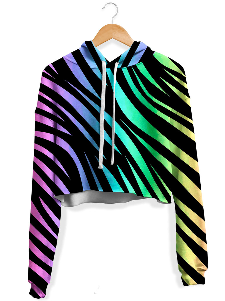 Sartoris Art - Jungle Rainbow Fleece Crop Hoodie